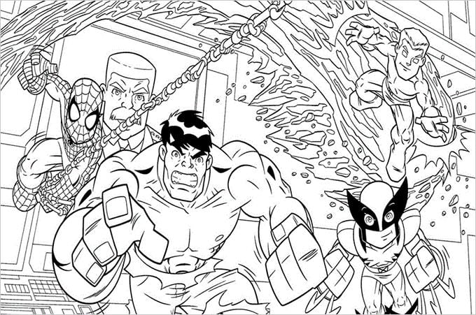 Superhero coloring pages