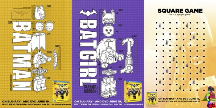 The lego batman movie louring pictures and printable activity sheets