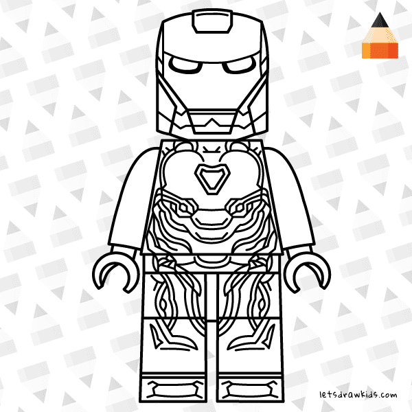 How to draw lego iron man mark from marvels avengers infinity war