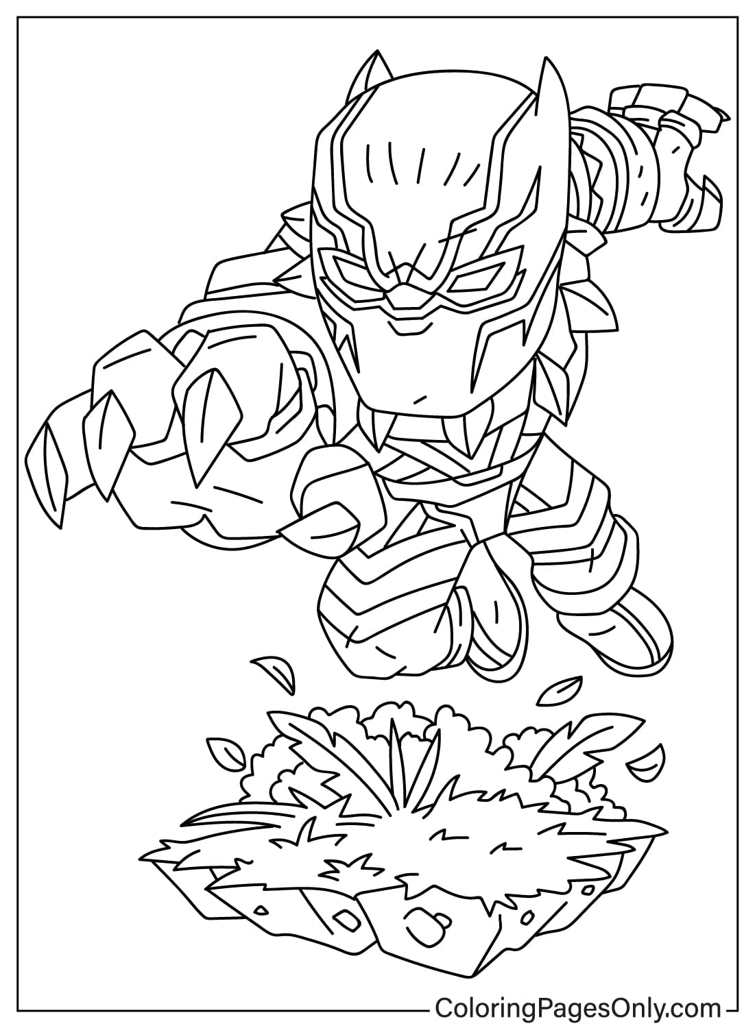Black panther coloring pages to printable