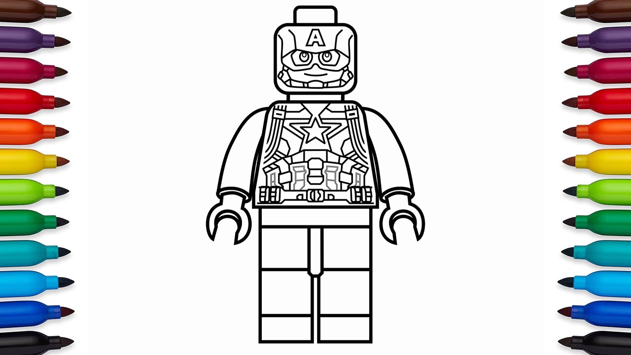 How to draw lego captain aerica
