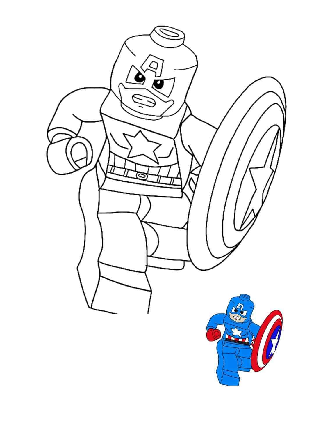 Lego captain america coloring pages