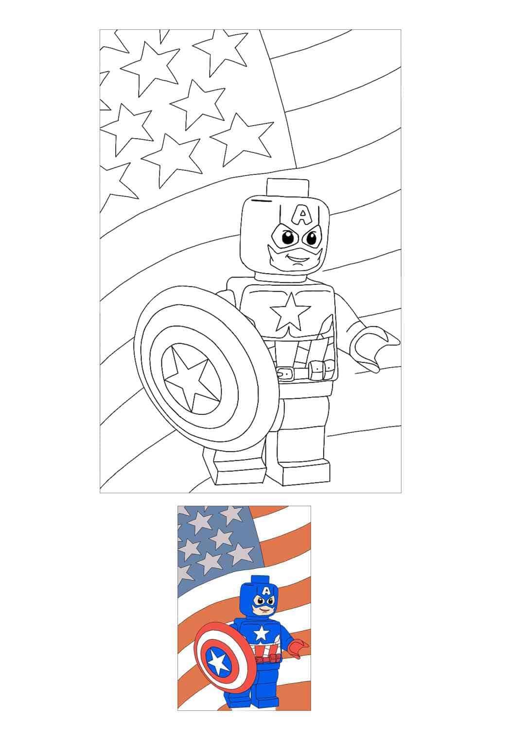 Lego captain america coloring pages