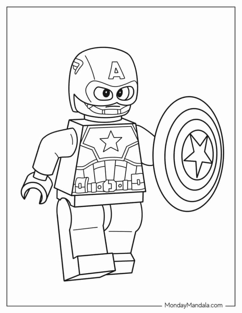 Captain america coloring pages free pdf printables