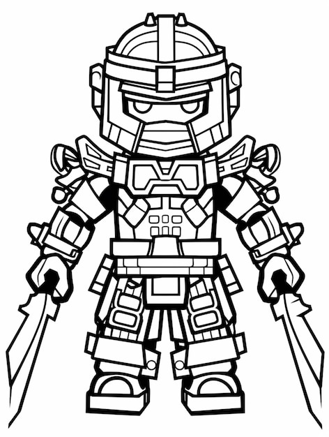 Premium ai image a coloring page of a lego star wars character generative ai