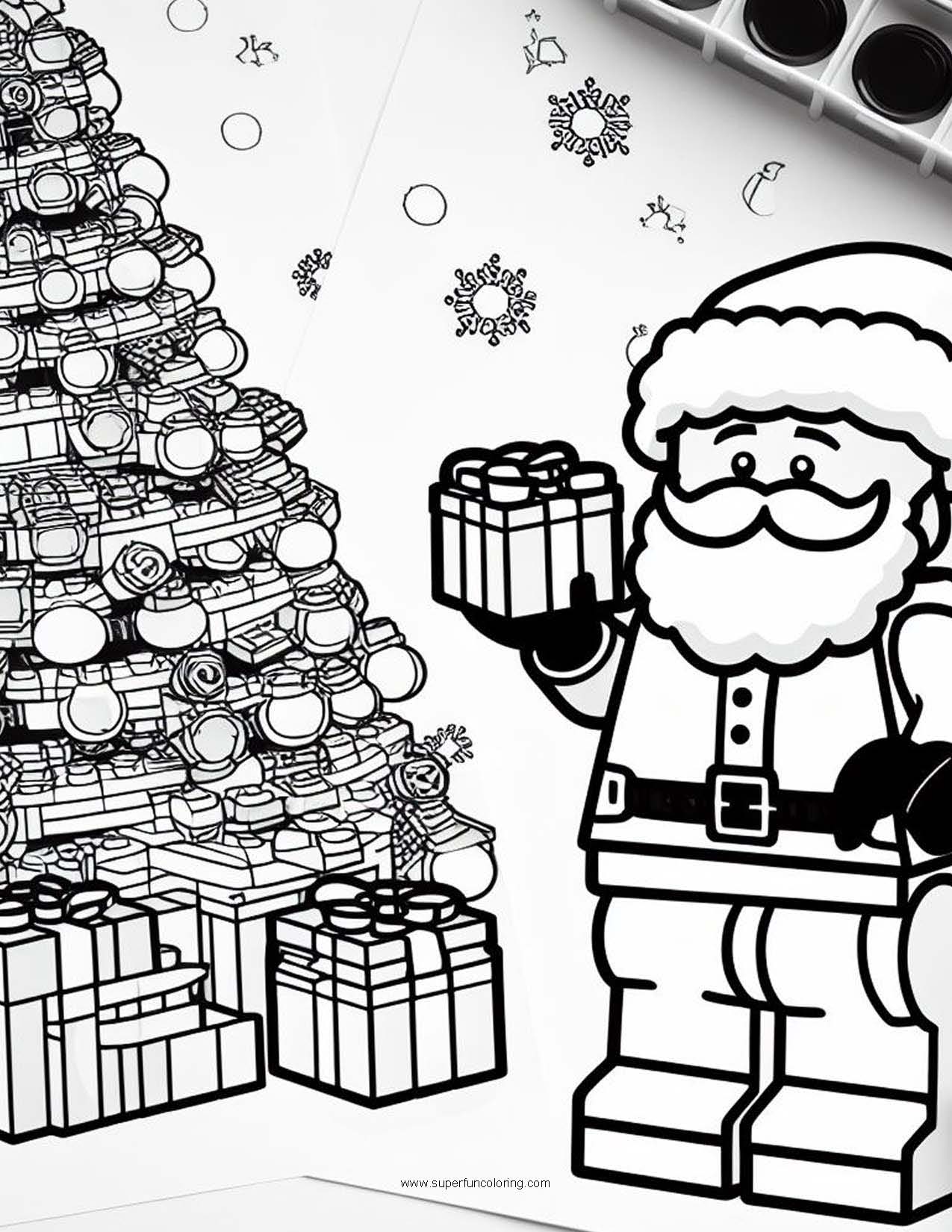 Lego christmas coloring page