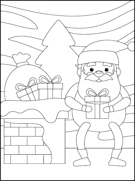 Premium vector christmas coloring pages for kids
