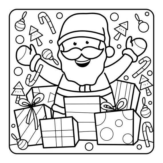 Digital christmas coloring page bundle