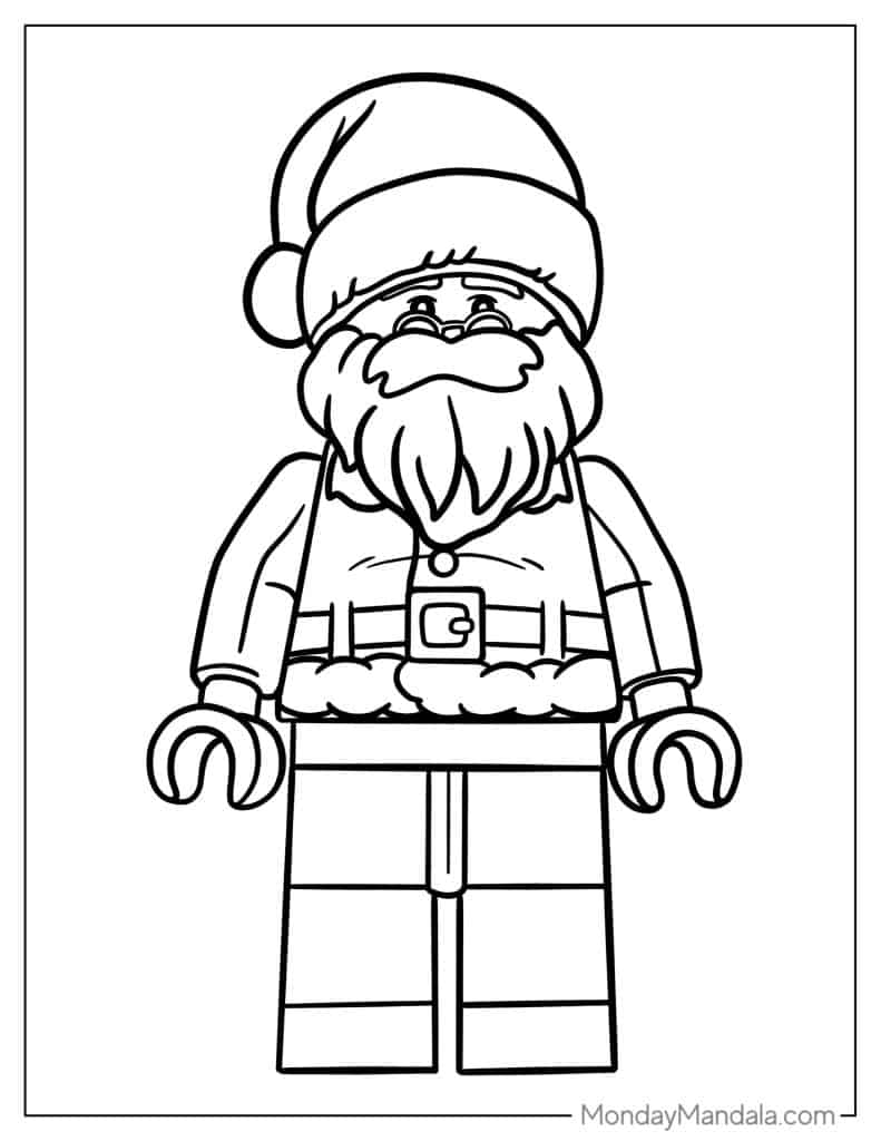 Santa coloring pages free pdf printables