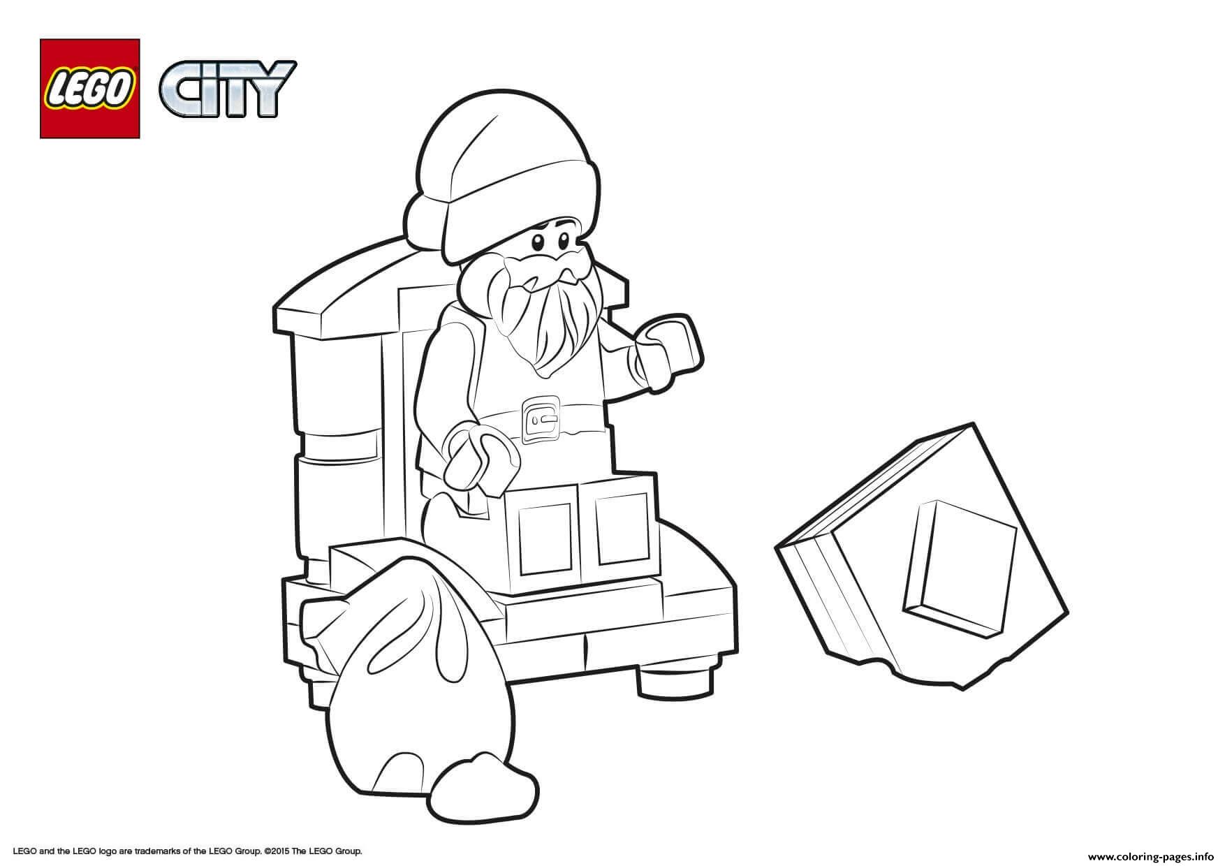 Lego city santa claus coloring page printable