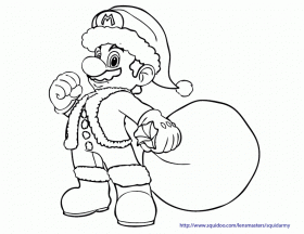 Christmas mario colouring
