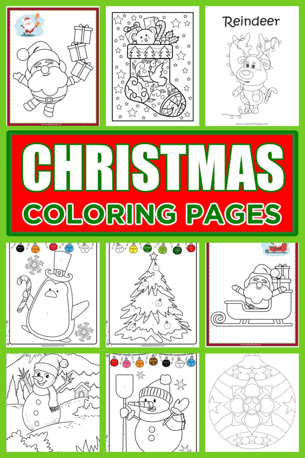 Free christmas coloring pages for kids