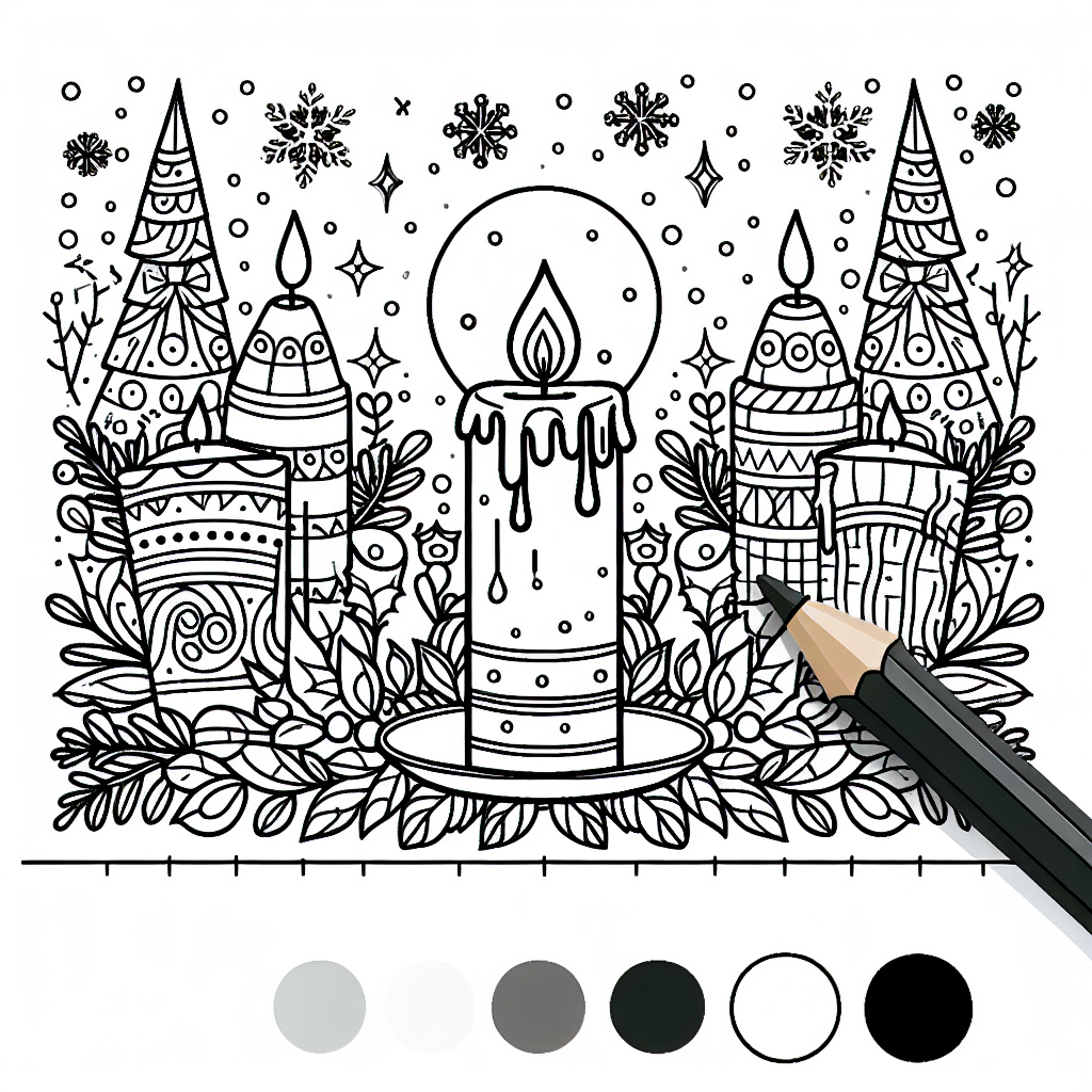 Christmas candle coloring pages
