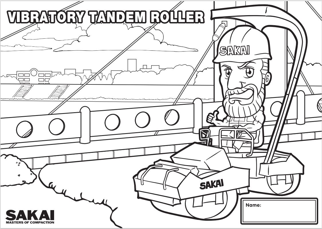 Sakai coloring page â asphalt roller sakai america