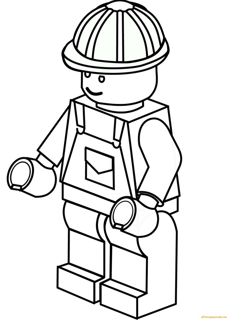 Lego construction worker coloring page httpcoloringpagesonlypages lego