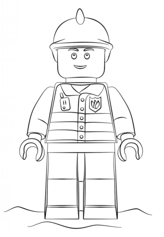Lego fireman coloring page free printable coloring pages