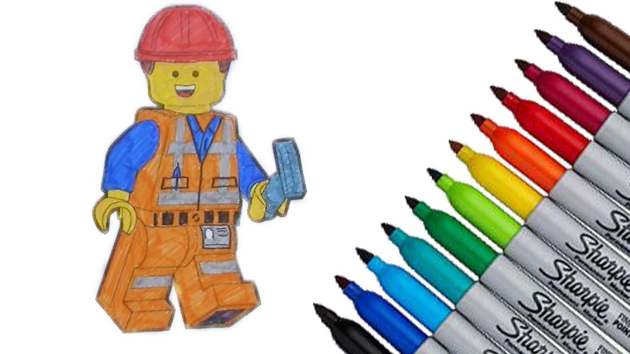 The lego movie emmet coloring page new hd video for kids