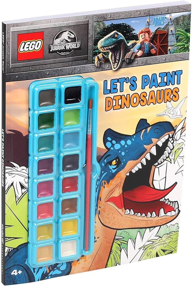 Lego jurassic world lets paint dinosaurs coloring activity with paint ameet publishing books