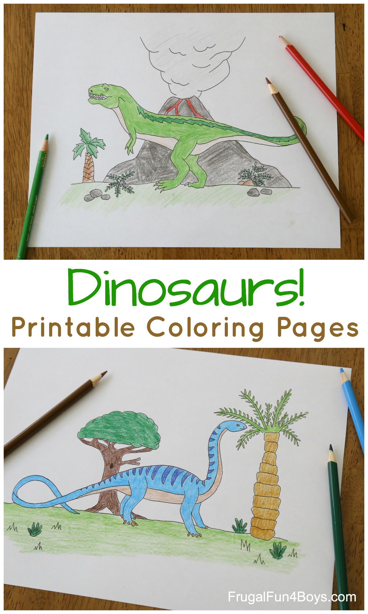 Printable dinosaur coloring pages for kids