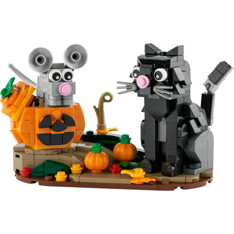 Lego halloween cat mouse building kit whimsical halloween dãcor with adorable cat mouse and pumpkin toys halloween toy