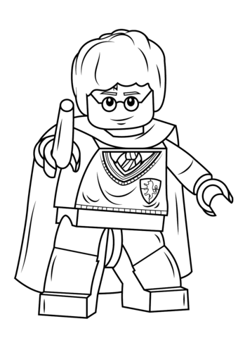 Lego harry potter with wand coloring page free printable coloring pages
