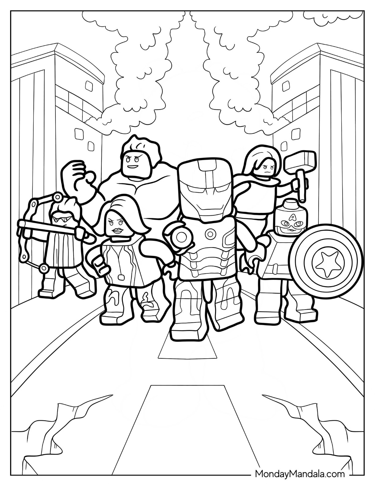 Lego avengers coloring pages free pdf printables