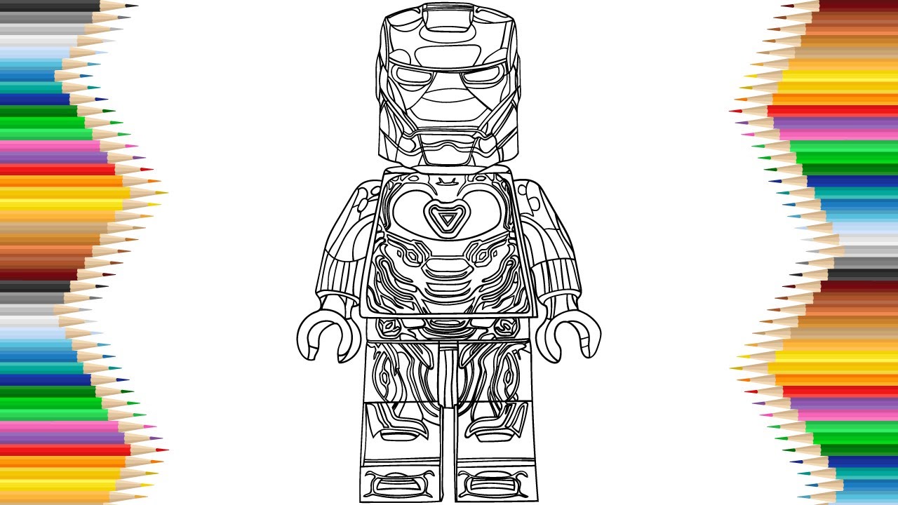 Lego iron man infinity war drawing coloring for kids lego art