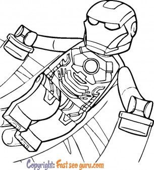Lego coloring pages iron man to print