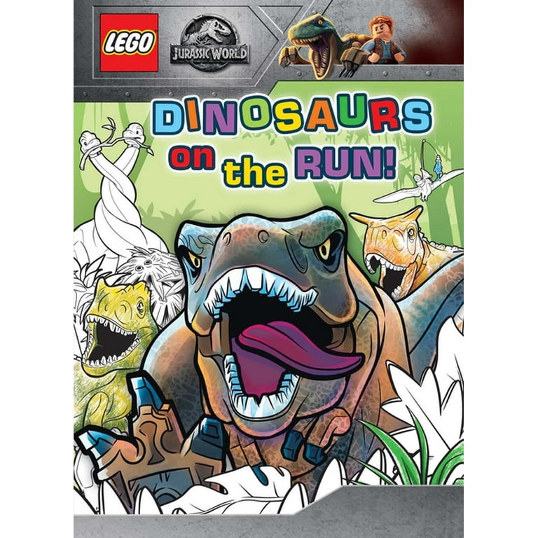 Coloring book lego jurassic world dinosaurs on the run paperback