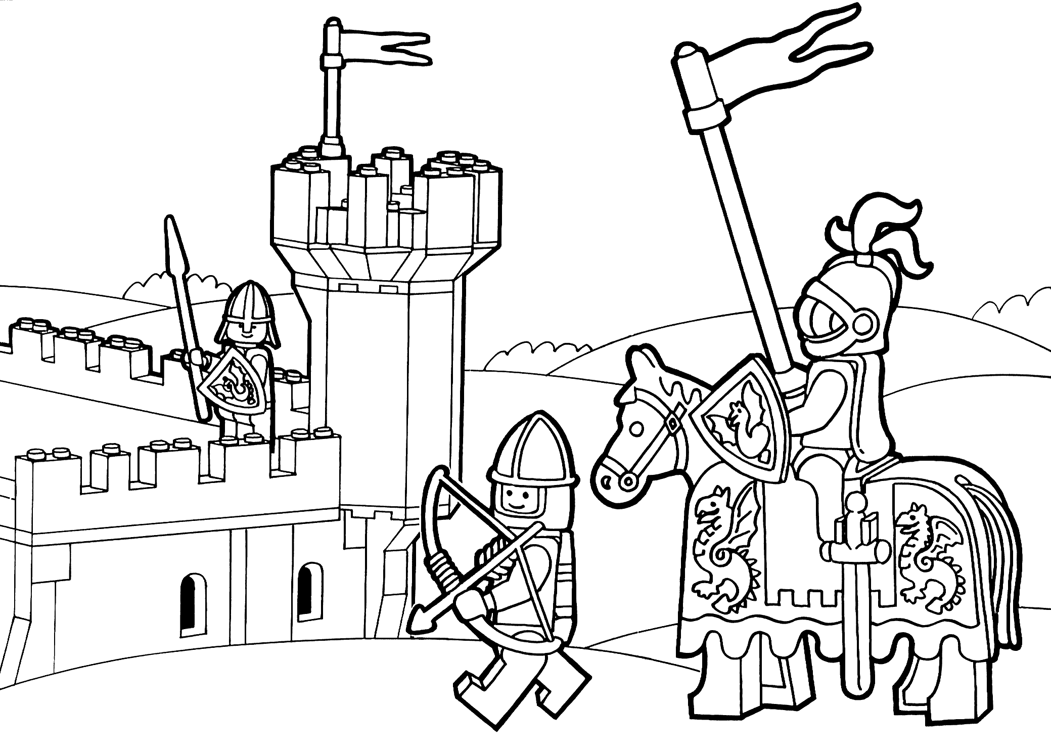 Lego duplo knights coloring page for kids printable free lego duplo lego coloring pages ninjago coloring pages lego coloring
