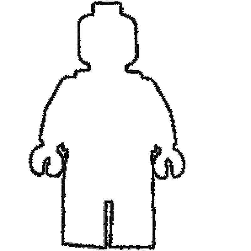 Online coloring pages contour coloring page the outline of a lego man the contours of a person to cut
