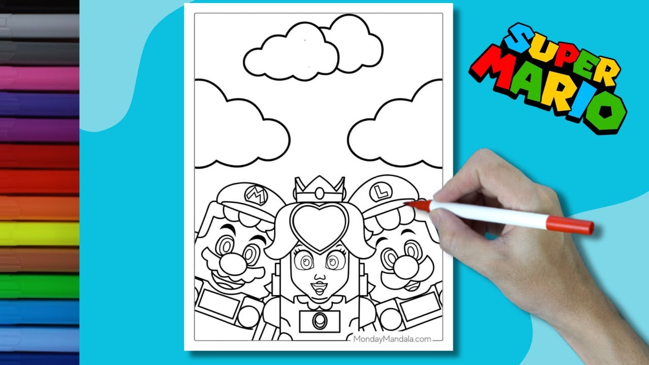 Coloring super ario legos ario bros coloring super ario coloring ario luigi and peach