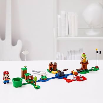 Lego super mario adventures with mario starter course set buildable toy game birthday gift for super mario bros fans and kids ages and up with interactive mario figure and bowser
