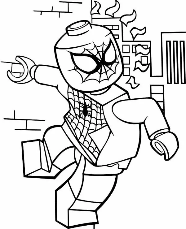 Lego spiderman malvorlagen