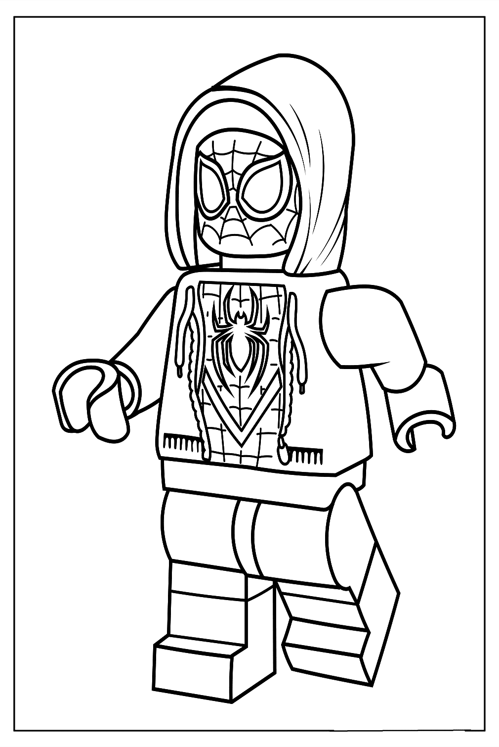 Lego miles morales spider man coloring page