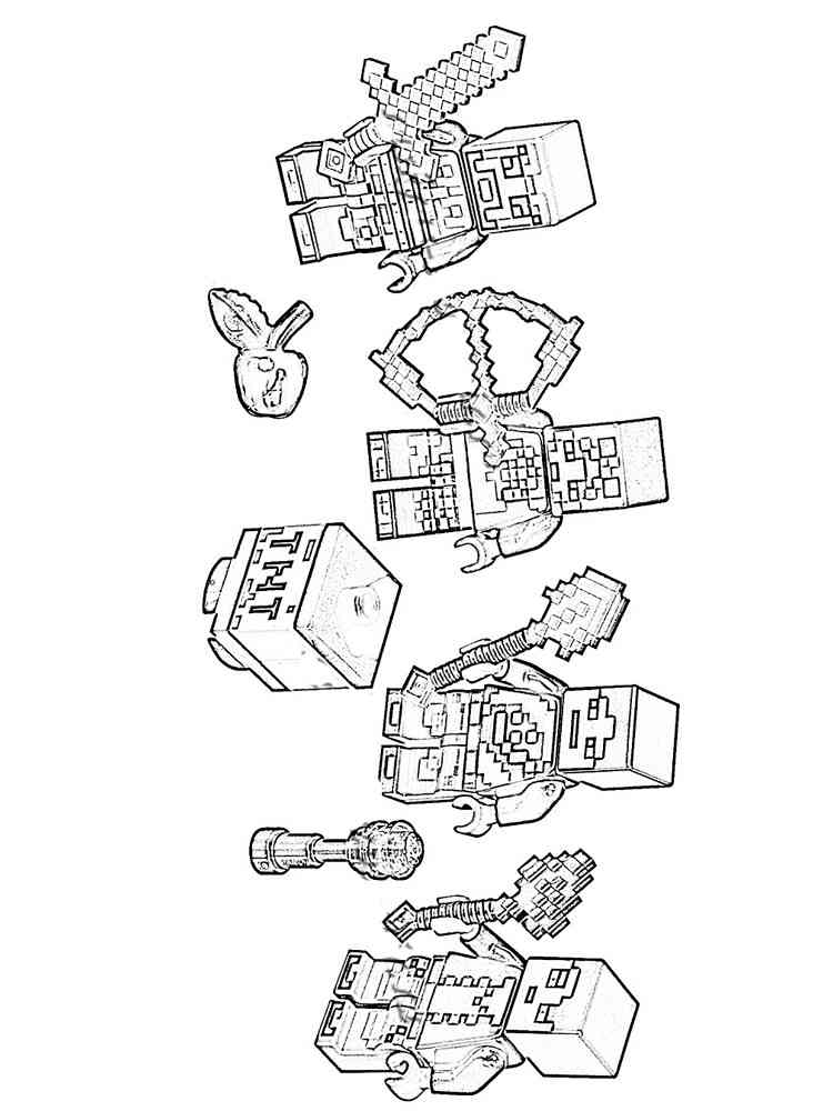 Lego minecraft coloring pages