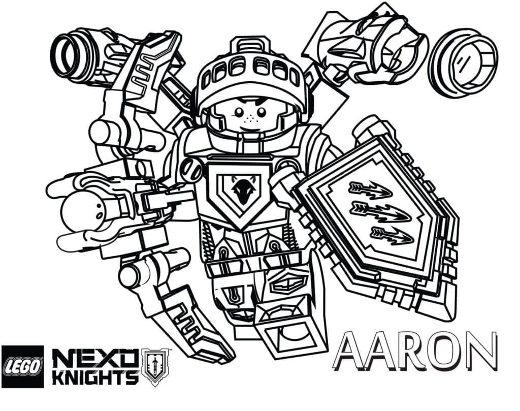 Aaron lego nexo knights coloring page