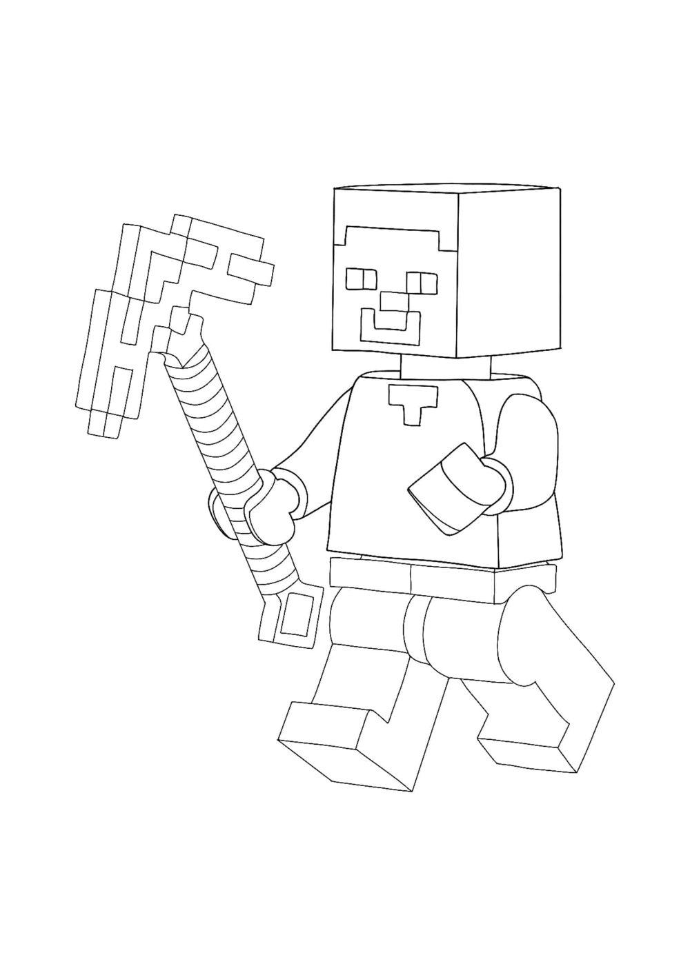 Minecraft lego steve coloring pages