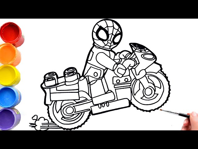 Ððhow to draw marvels spidey and his amazing friends lego spider on lego motorcycle