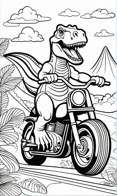 High details coloring pages for motorcycle