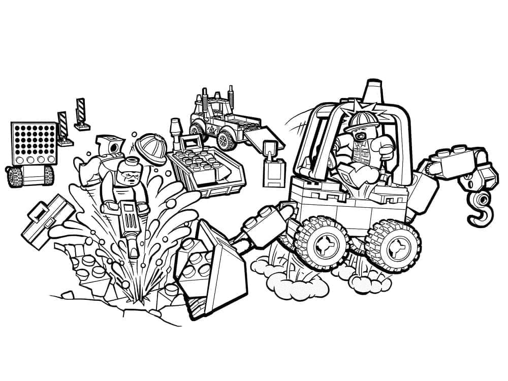 Lego city police motorcycle coloring page