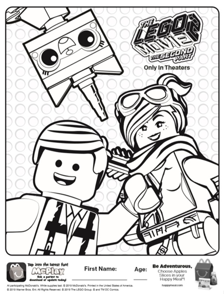 Coloring book by cdonalds with the characters of âlego ovie as well as gaes in english ð faq frequently
