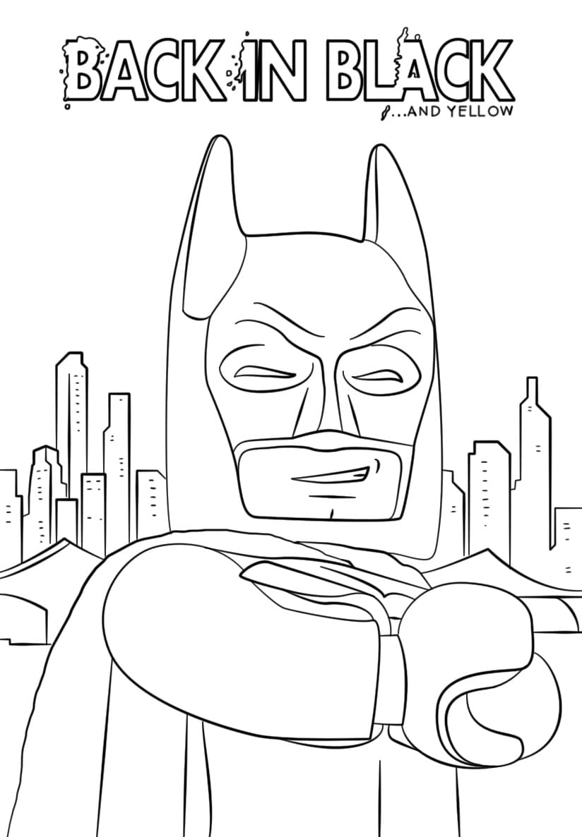 Smiling lego batman coloring page