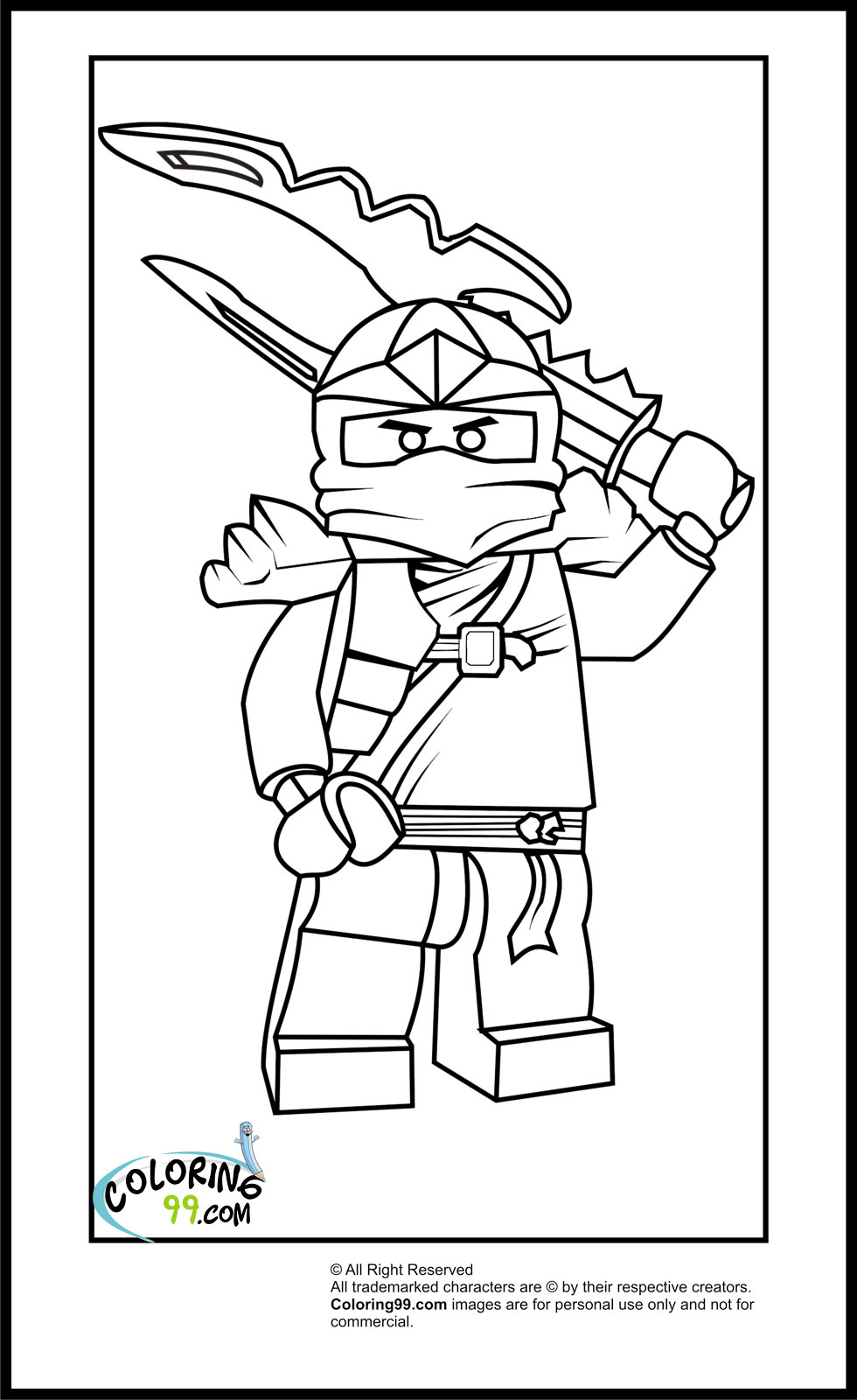 Lego ninjago coloring pages team colors