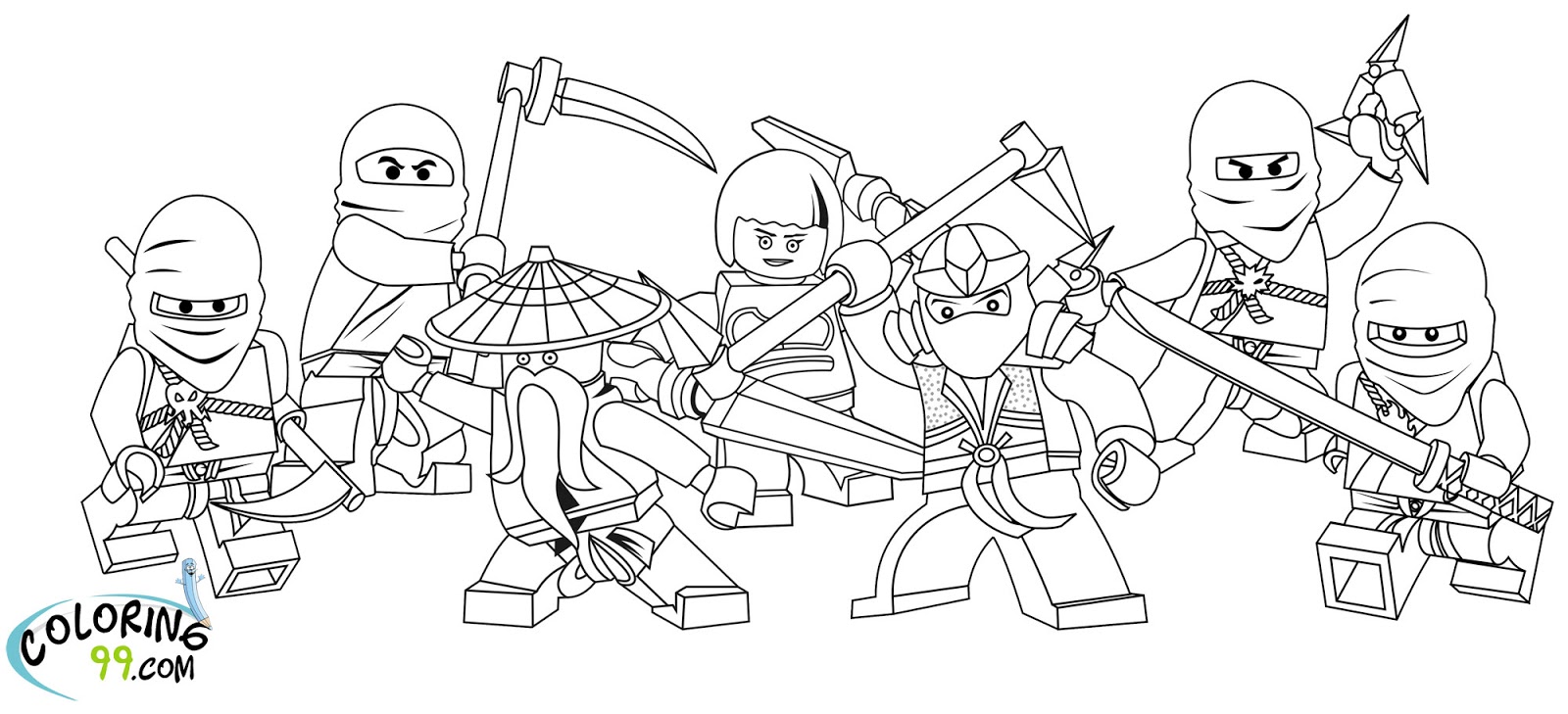Lego ninjago coloring pages team colors