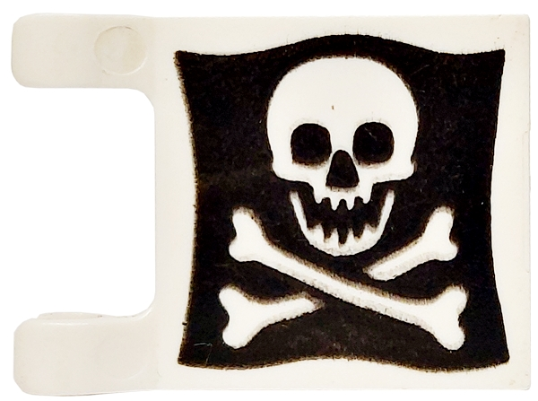 Flag x square with rounded skull and crossbones on black background pattern on both sides jolly roger part p