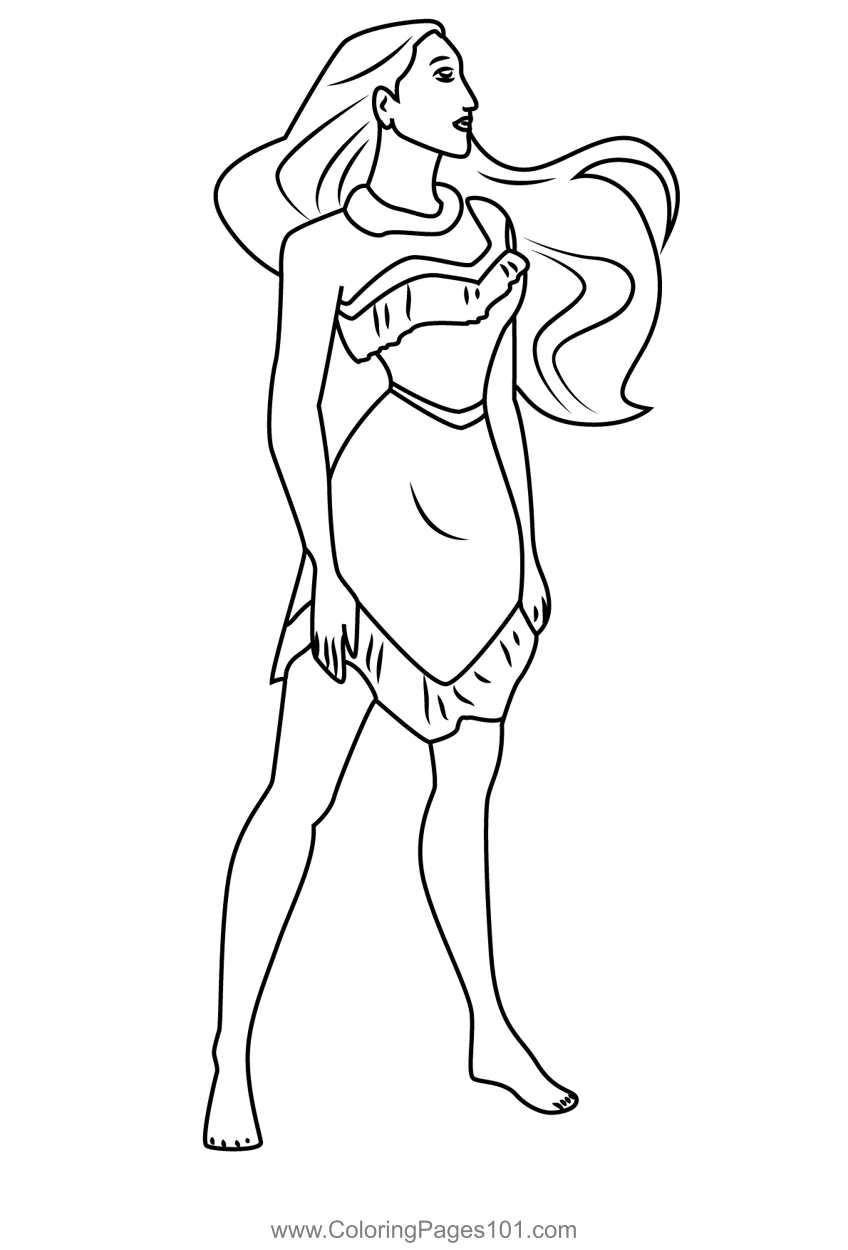 Pocahontas coloring page for kids