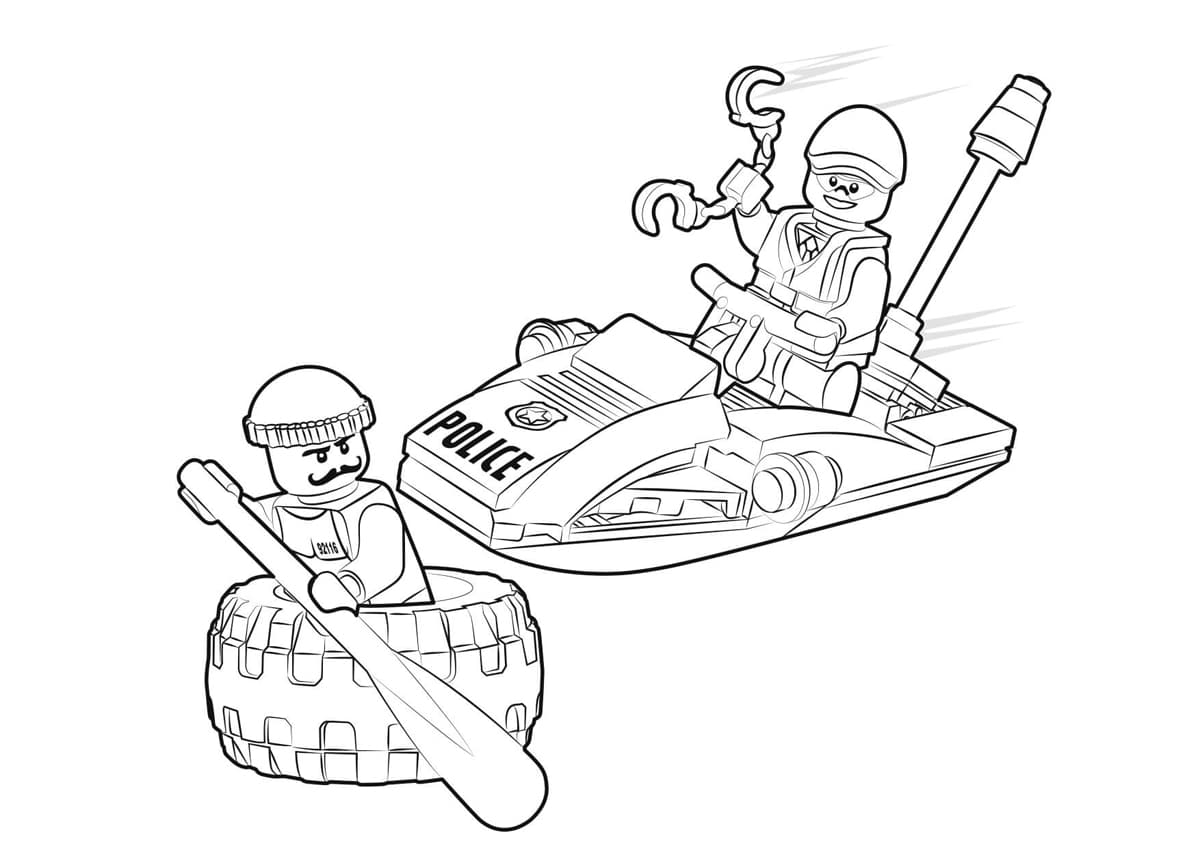 Lego police coloring pages ð to print and color