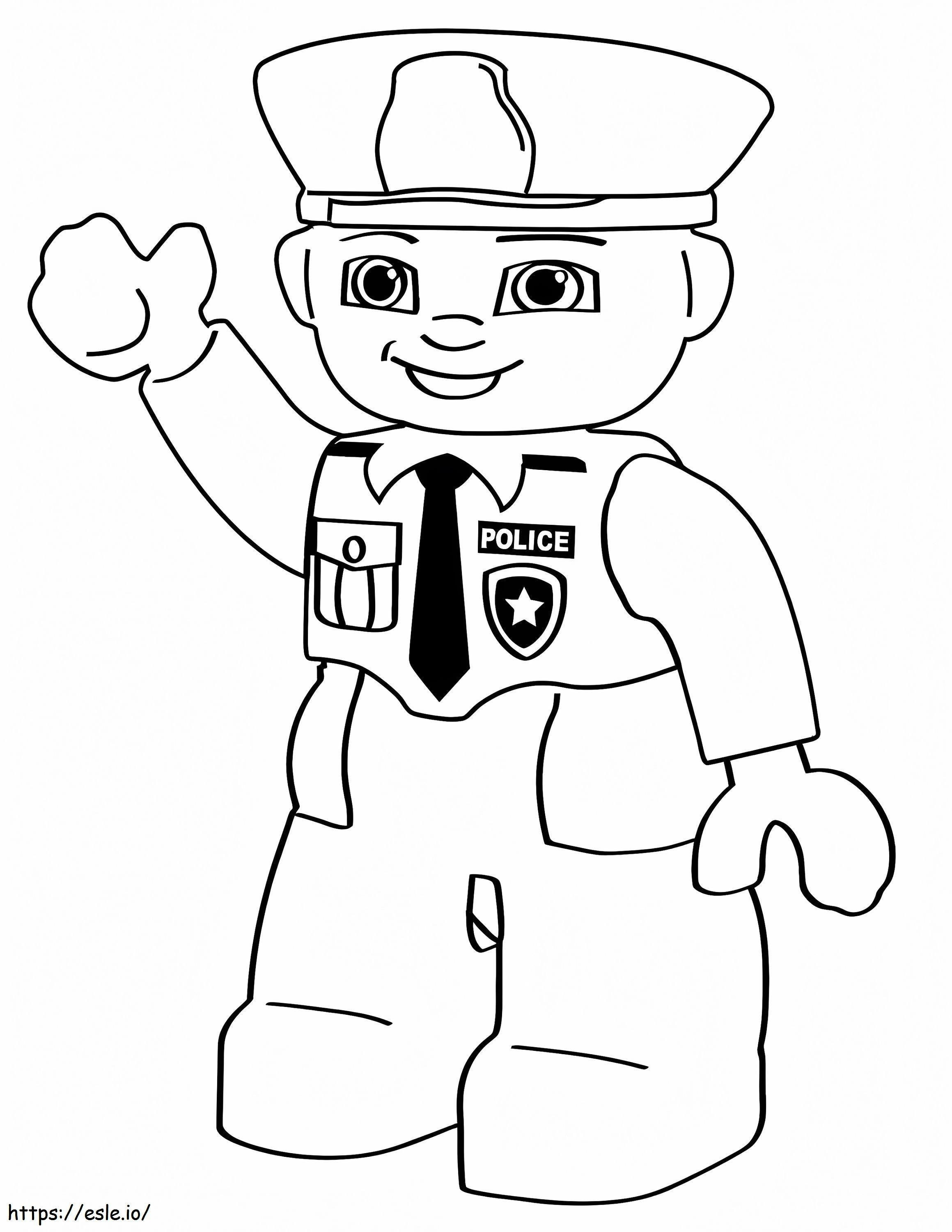 Funny lego police coloring page