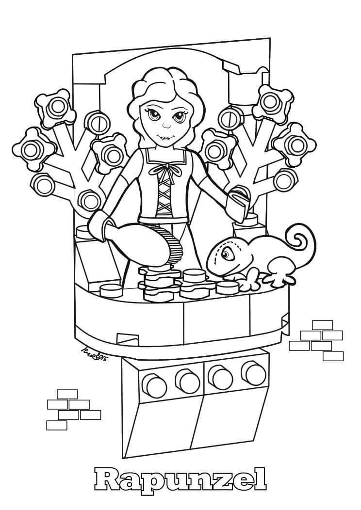 Coloring pages lego princess rapunzel coloring page